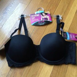 NWT: Women’s Maidenform Extreme Lift black push-up bra; Size 34D